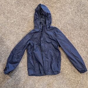 Navy Hooded Windbreaker Jacket